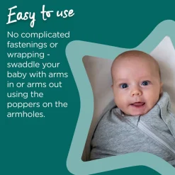 Fitted Swaddles*Tommee Tippee Grobag 1.0 tog Swaddlebag - Clearance Grey Marl