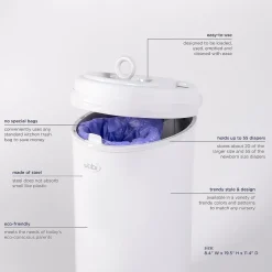 Change Tables, Mats & Baskets|Change Mats & Baskets*Ubbi Steel Nappy Bin