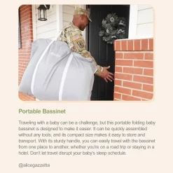 Travel Cots & Beds|Bassinets & Co-Sleepers*Unilove Hug Me Plus Airflow 3-in-1 Bedside Bassinet with Mosquito Net Denim Blue