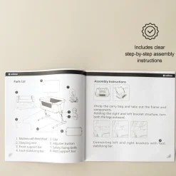 Travel Cots & Beds|Bassinets & Co-Sleepers*Unilove Hug Me Plus 3-in-1 Bedside Bassinet with Mosquito Net Shadow Grey