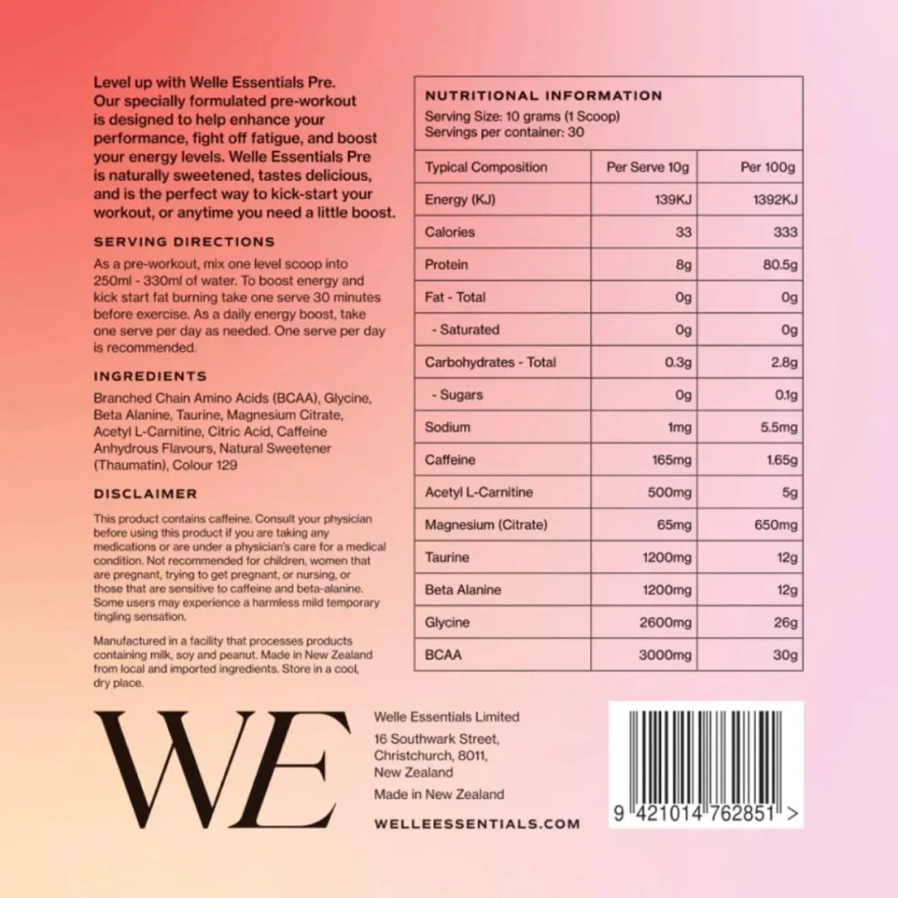 Grown Ups*Welle Essentials Pre (Premium Pre-Workout) - Very Berry