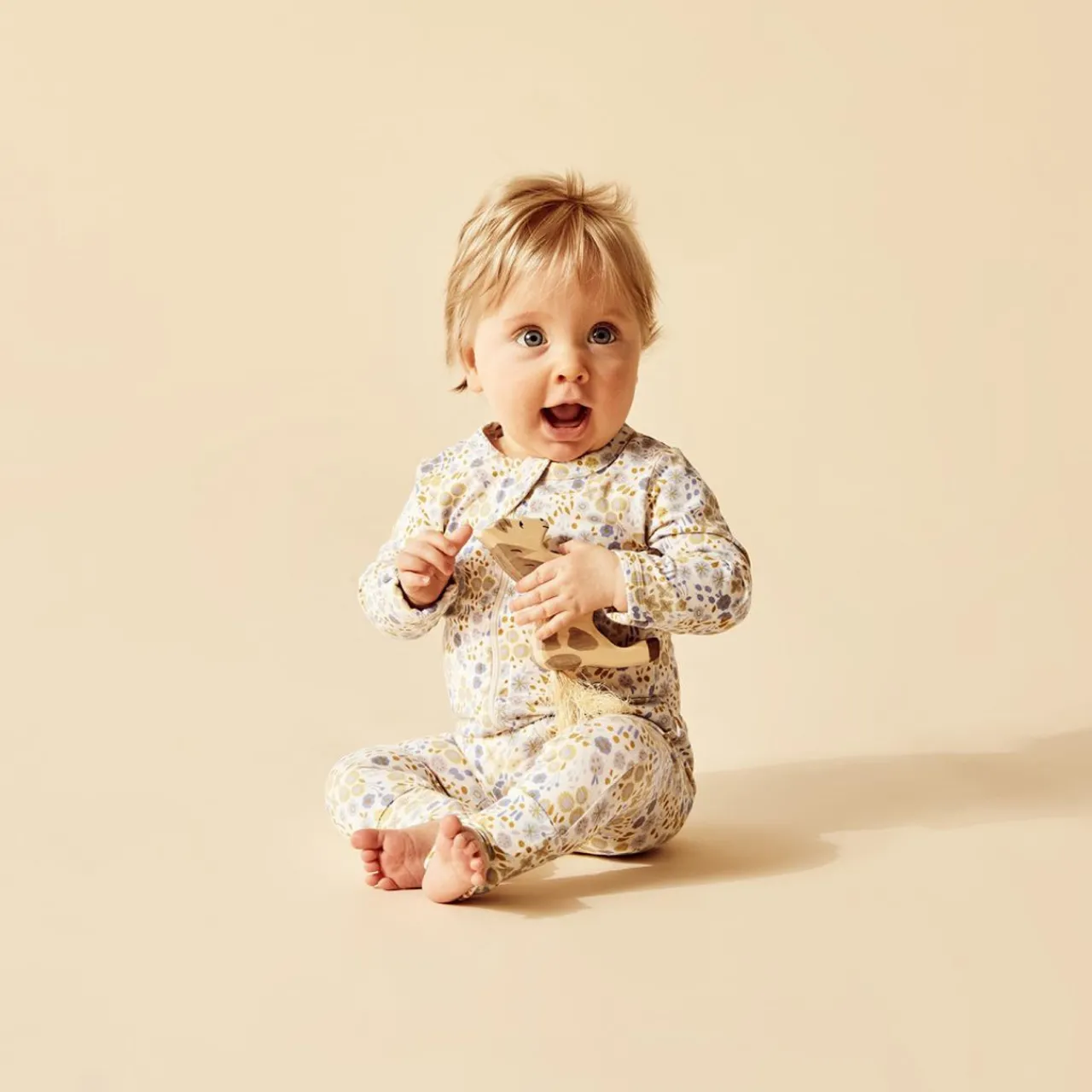 Sleepwear & Pjs*Wilson + Frenchy Long Sleeve Organic Zipsuit with feet