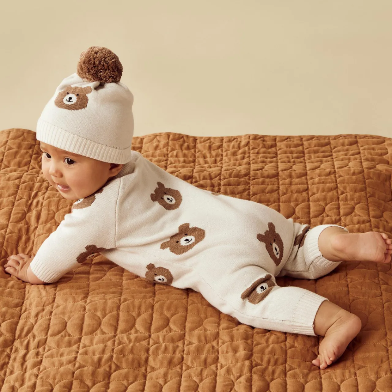Sleepwear & Pjs*Wilson + Frenchy Wilson & Frenchy Organic Knitted Jacquard Growsuit