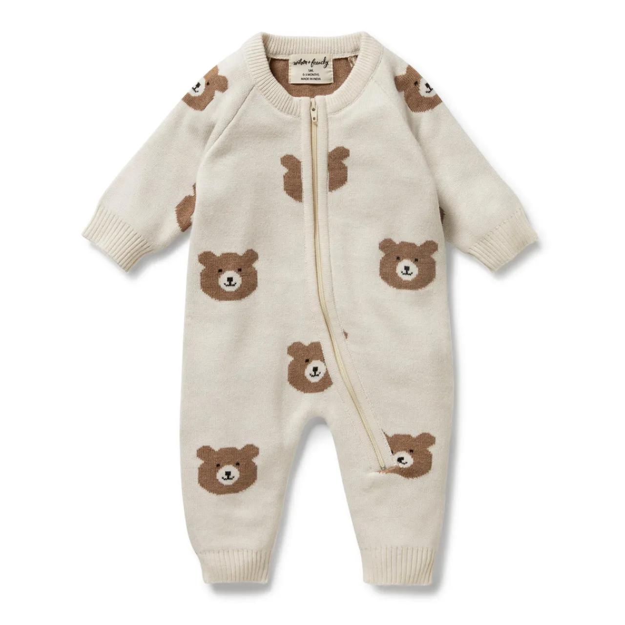 Sleepwear & Pjs*Wilson + Frenchy Wilson & Frenchy Organic Knitted Jacquard Growsuit