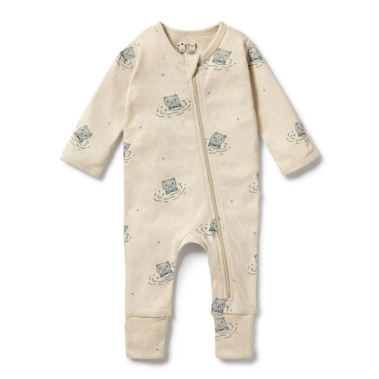 Sleepwear & Pjs*Wilson + Frenchy Wilson & Frenchy Organic Pointelle Zipsuit with Feet