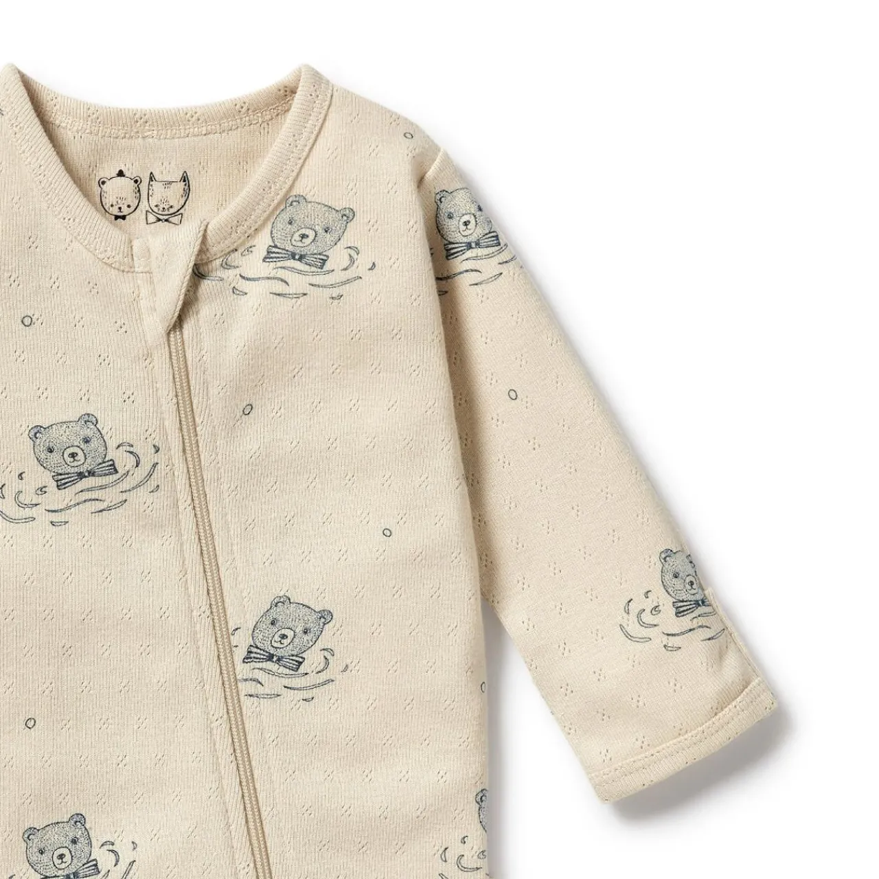 Sleepwear & Pjs*Wilson + Frenchy Wilson & Frenchy Organic Pointelle Zipsuit with Feet