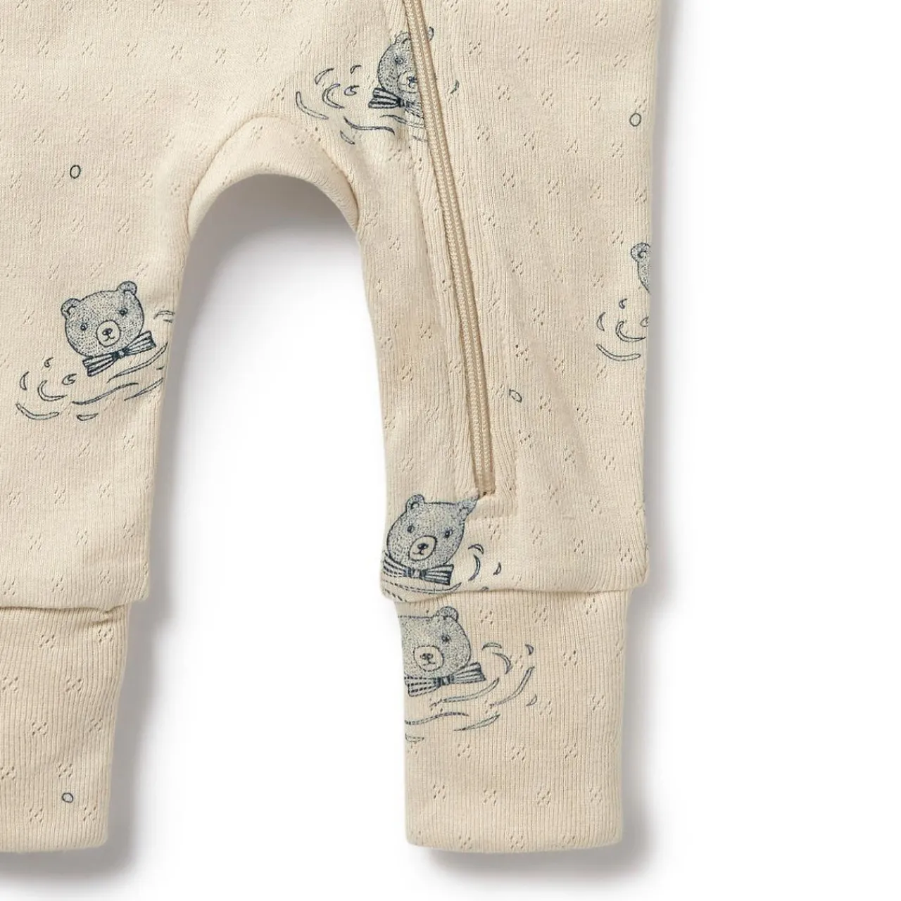 Sleepwear & Pjs*Wilson + Frenchy Wilson & Frenchy Organic Pointelle Zipsuit with Feet