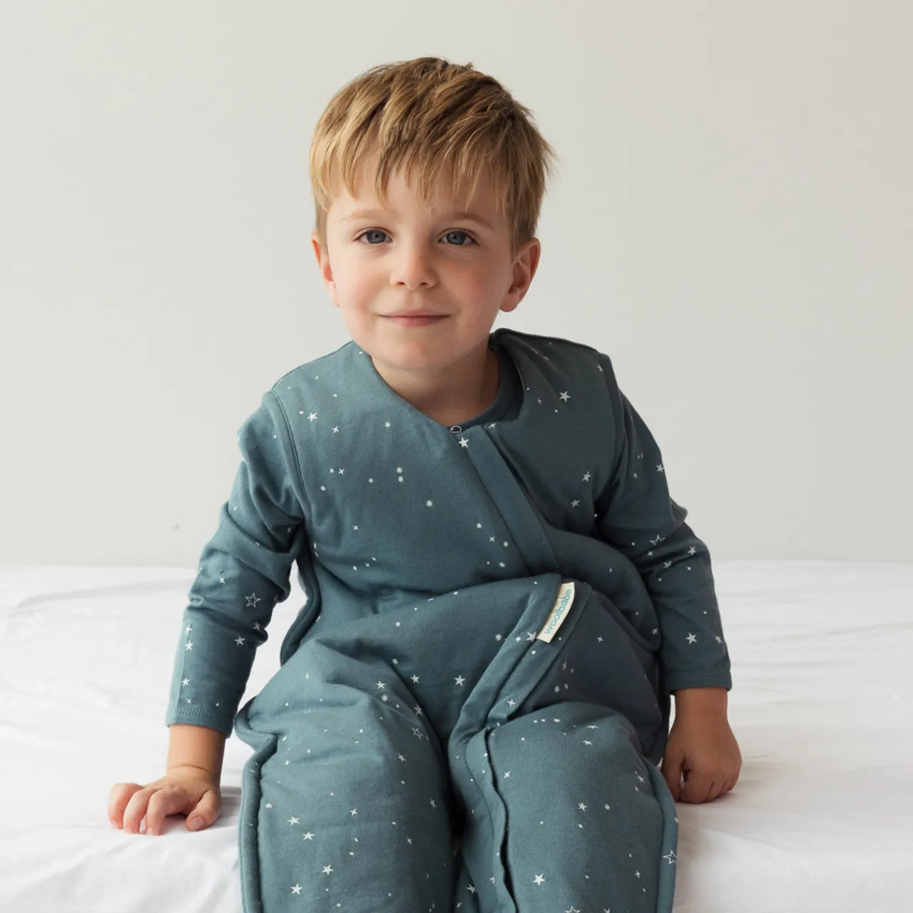 Sleeping Suits*Woolbabe Duvet Sleeping Suit - Discontinued Pine Stars