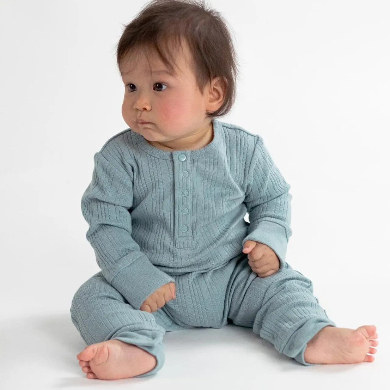 Sleepwear & Pjs|Merino Clothing & Sleepwear*Woolbabe Merino/Organic Cotton Long Sleeve Henley Suit - Daydream Collection