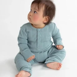 Sleepwear & Pjs|Merino Clothing & Sleepwear*Woolbabe Merino/Organic Cotton Long Sleeve Henley Suit - Daydream Collection
