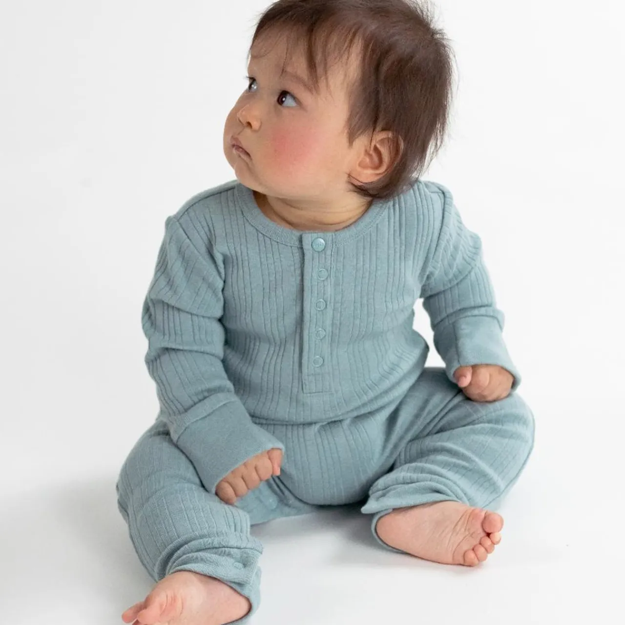 Sleepwear & Pjs|Merino Clothing & Sleepwear*Woolbabe Merino/Organic Cotton Long Sleeve Henley Suit - Daydream Collection