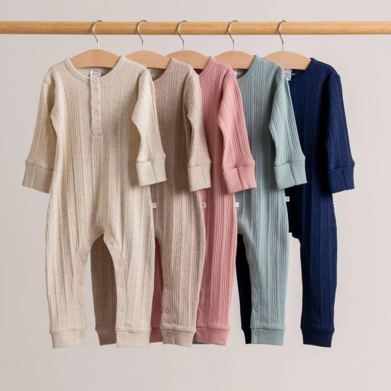 Sleepwear & Pjs|Merino Clothing & Sleepwear*Woolbabe Merino/Organic Cotton Long Sleeve Henley Suit - Daydream Collection