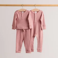 Sleepwear & Pjs|Merino Clothing & Sleepwear*Woolbabe Merino/Organic Cotton Long Sleeve Henley Suit - Daydream Collection