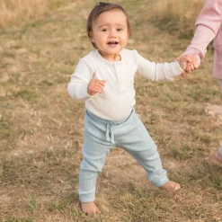 Merino Clothing & Sleepwear|Bodysuits & Singlets*Woolbabe Merino/Organic Cotton Long Sleeve Henley Bodysuit - Daydream Collection