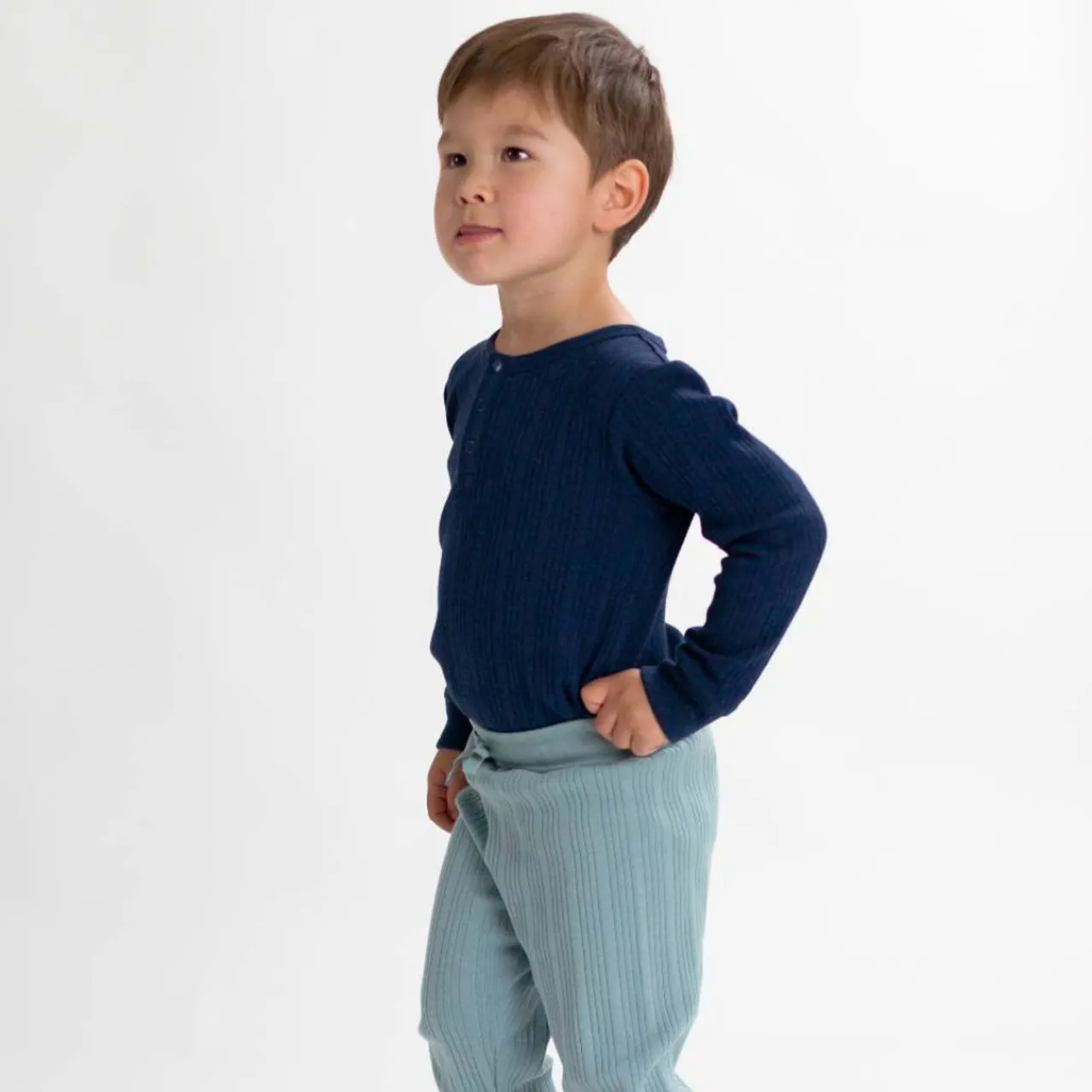 Merino Clothing & Sleepwear|Bodysuits & Singlets*Woolbabe Merino/Organic Cotton Long Sleeve Henley Bodysuit - Daydream Collection