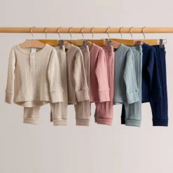 Tops & Pants|Merino Clothing & Sleepwear*Woolbabe Merino/Organic Cotton Long Sleeve Henley Top - Daydream Collection