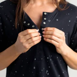 Gifts For Mum|Lounge Wear*Woolbabe Relax! Henley Nightie Night Stars