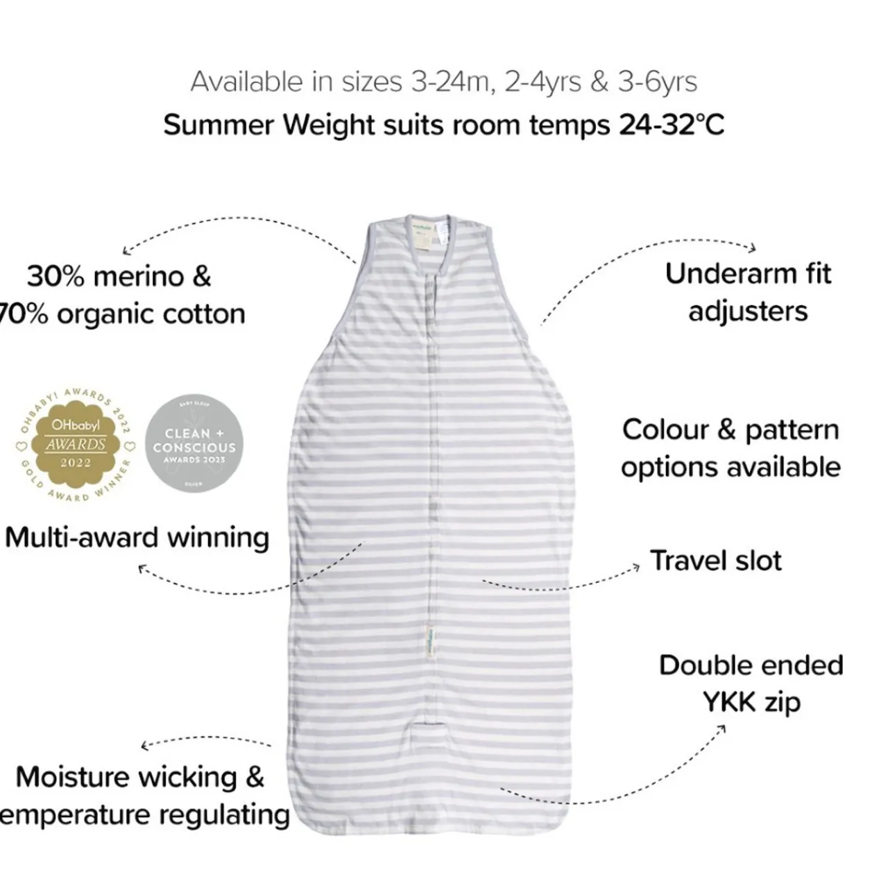 Summer Sleeping Bags*Woolbabe Summer Sleeping Bag